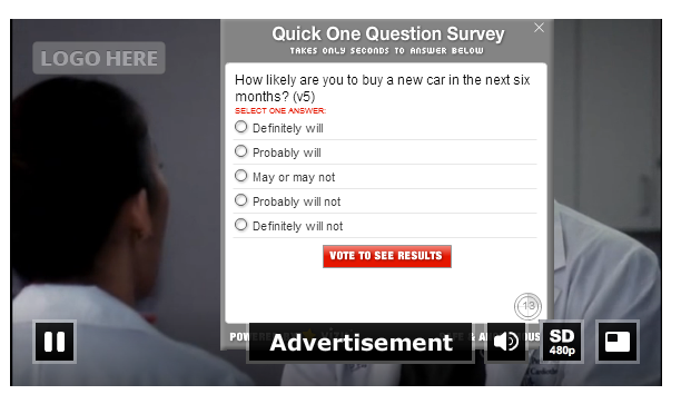 pre-roll-banner ads playback on channels